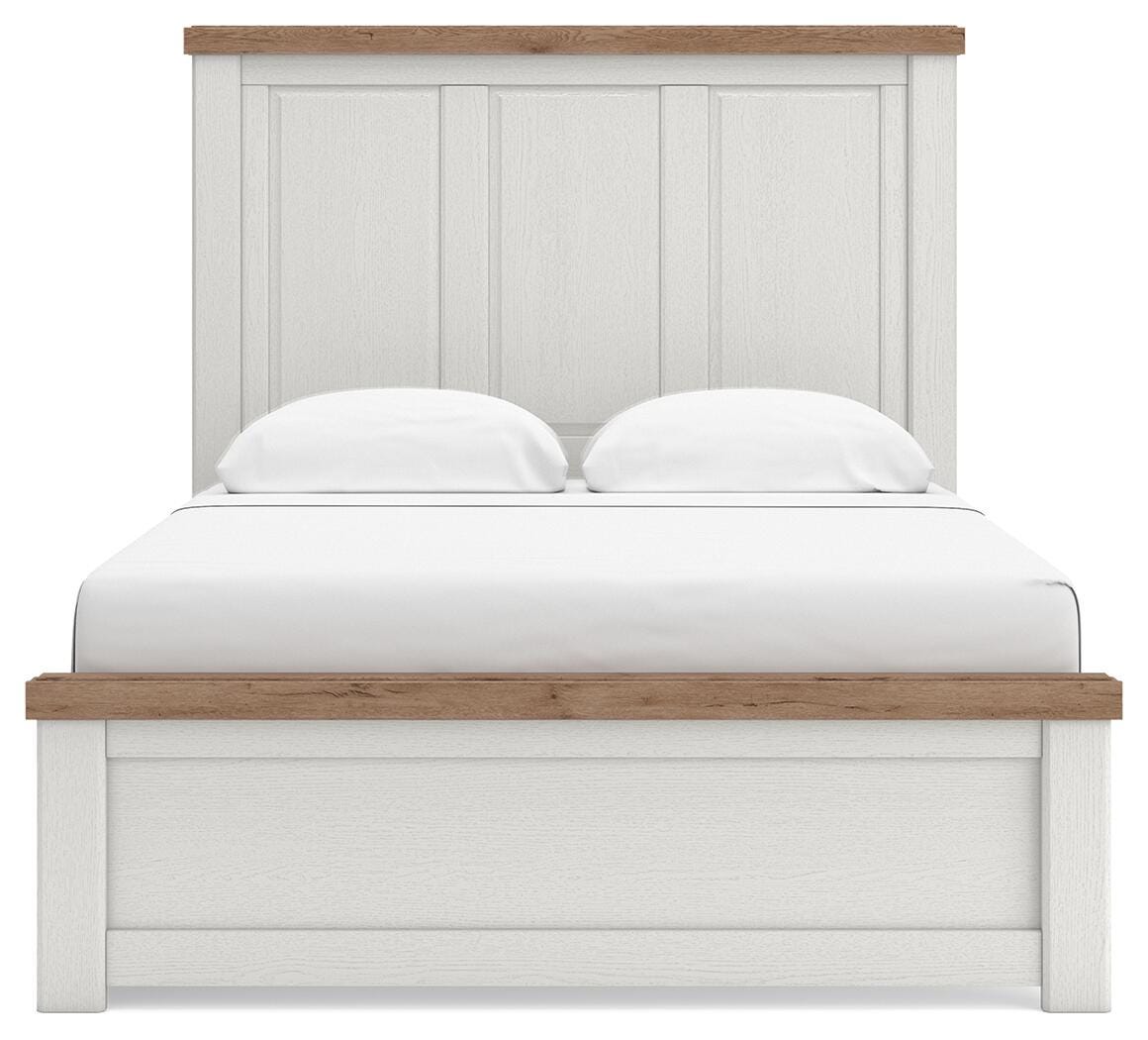 Savonport Panel Bed with Storage - White/Brown  (B4615-SI) - Image 2