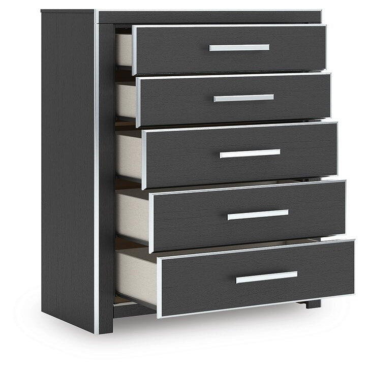 Zuraleus King Upholstered Bed, 2 Chests and 2 Nightstands (PCB3380-SI) - Image 4