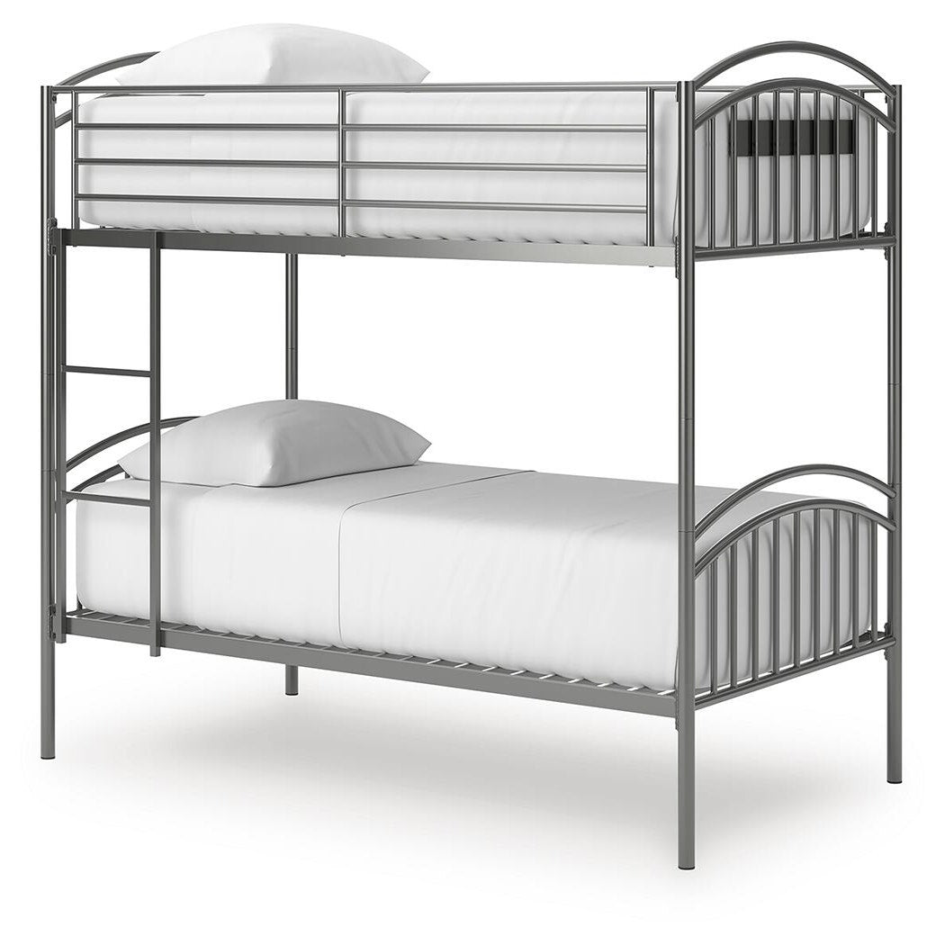 Lanceburg Twin over Twin Bunk Bed and 2 Mattresses (PCB400-SI) - Image 2