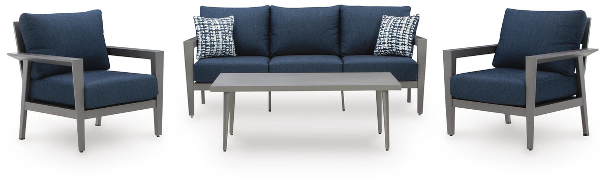 Gali Outdoor Sofa/Chairs/Table Set (Set of 4) (P275-SI)