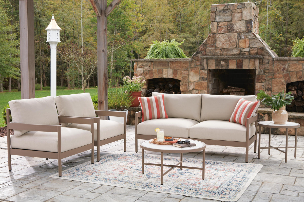 Bluff Trail Outdoor Love/Chairs/Tables Set (Set of 5) (PCP383-SI) - Image 5