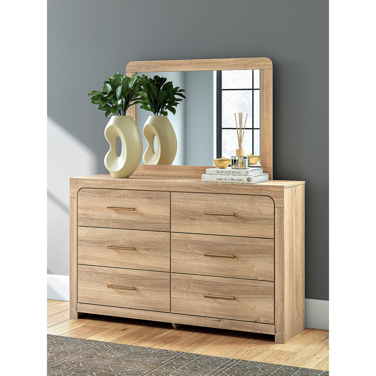 Kinlanni Queen Panel Bed, Dresser, Mirror and Nightstand (PCB1360-SI) - Image 24