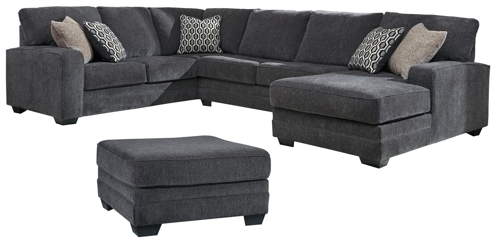 Tracling 3-Piece Sectional with Ottoman (72600-SI) - Image 3