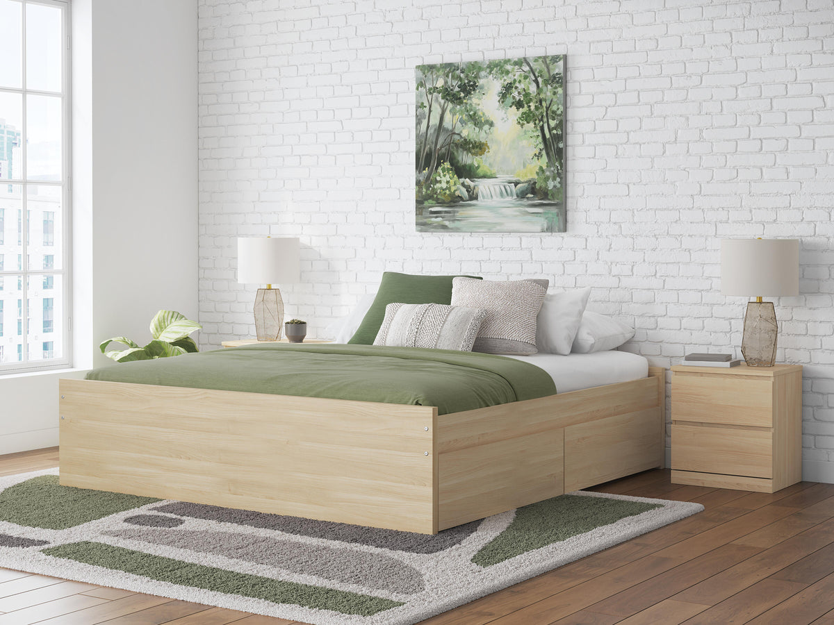 Onita Platform Bed with 2 Side Storage - Natural  (EB9632-SI) - Image 9