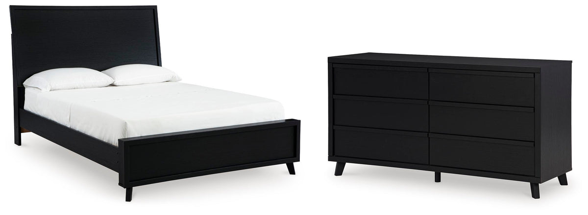 Danziar Panel Bed and Dresser (B1013-SI)