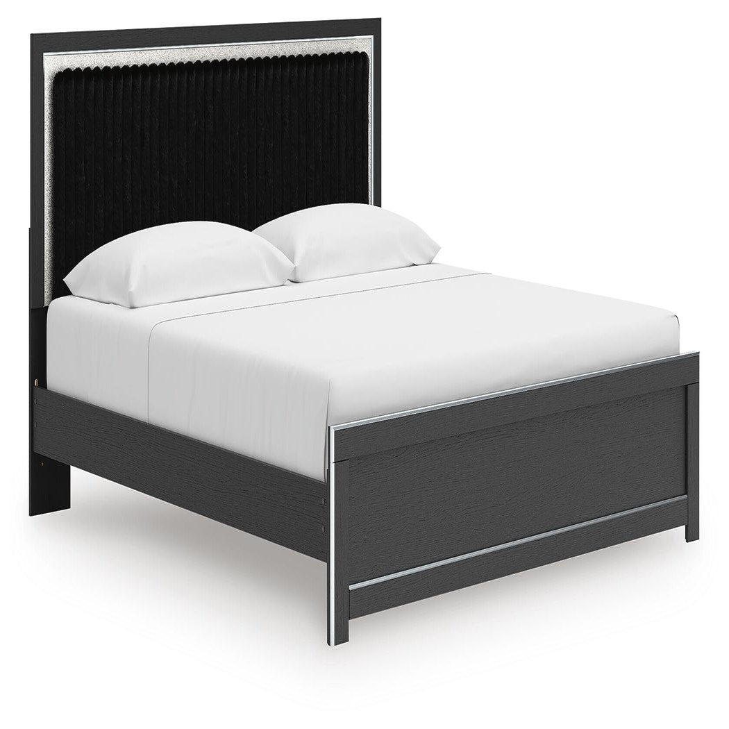 Zuraleus King Upholstered Panel Platform Bed (PCB3380-SI)