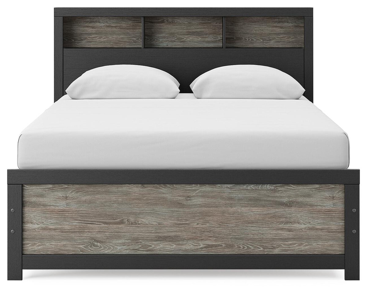 Broachmyn Queen Bookcase Bed, Dresser and Mirror (PCB1118-SI) - Image 11