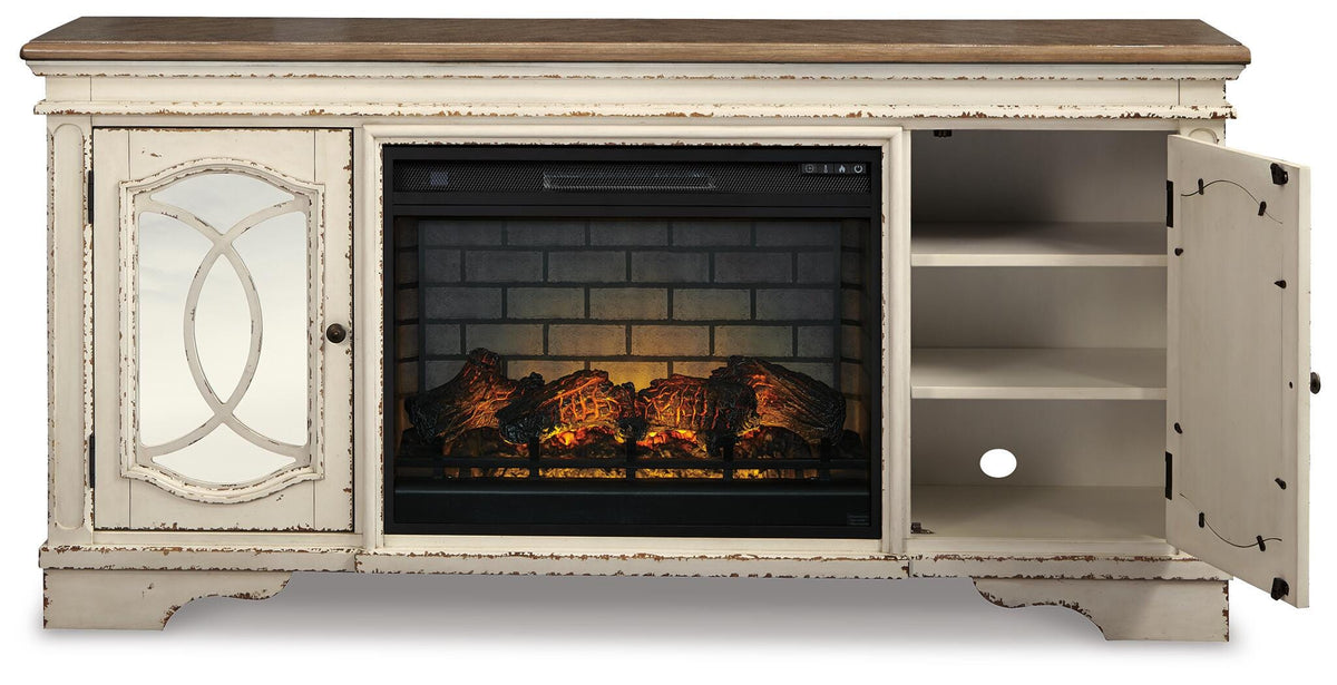 Realyn 74 TV Stand with Electric Fireplace (W743-SI) - Image 2