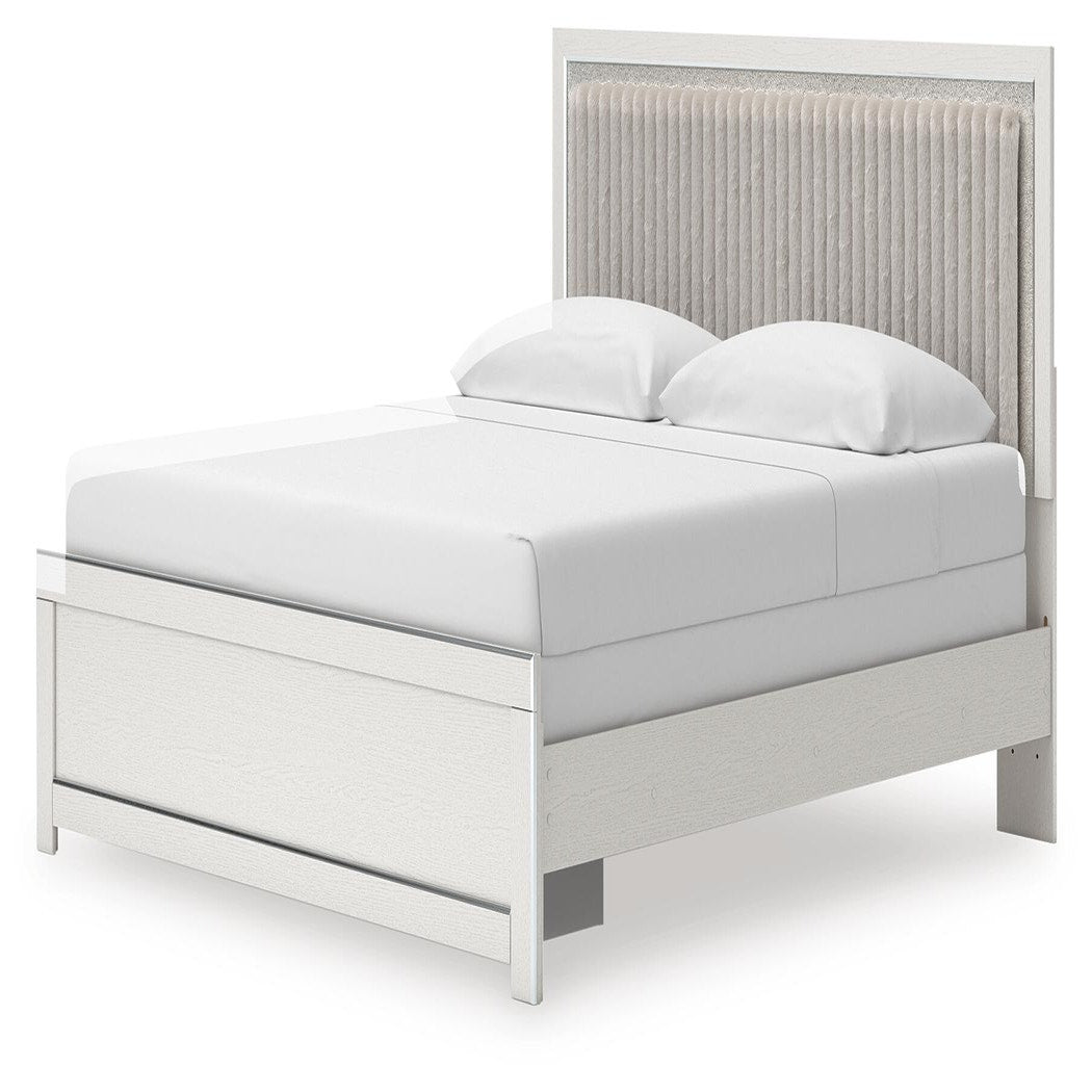 Zuraleus King Upholstered Panel Bed, Dresser, Mirror and Nightstand (PCB3381-SI) - Image 15
