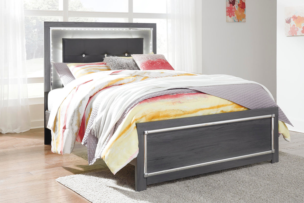 Lodanna Upholstered Panel Bed, Dresser, Mirror, and Nightstand - Gray  (B214-SI) - Image 15