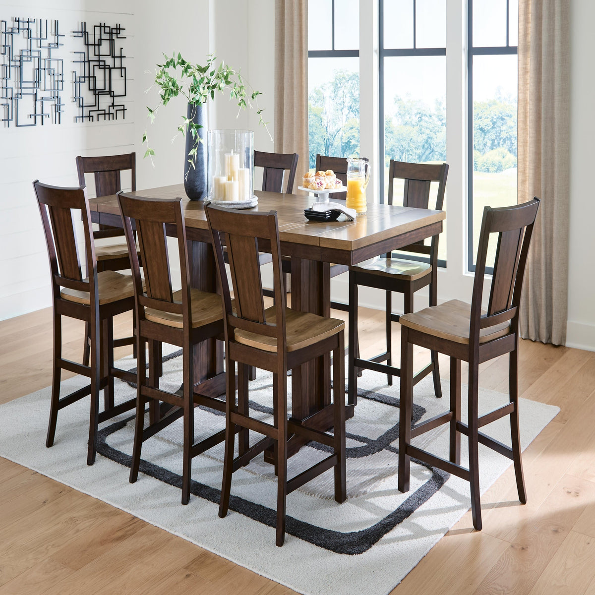 Rylandeen Counter Height Extension Dining Table and 8 Barstools (PCD651-SI) - Image 11
