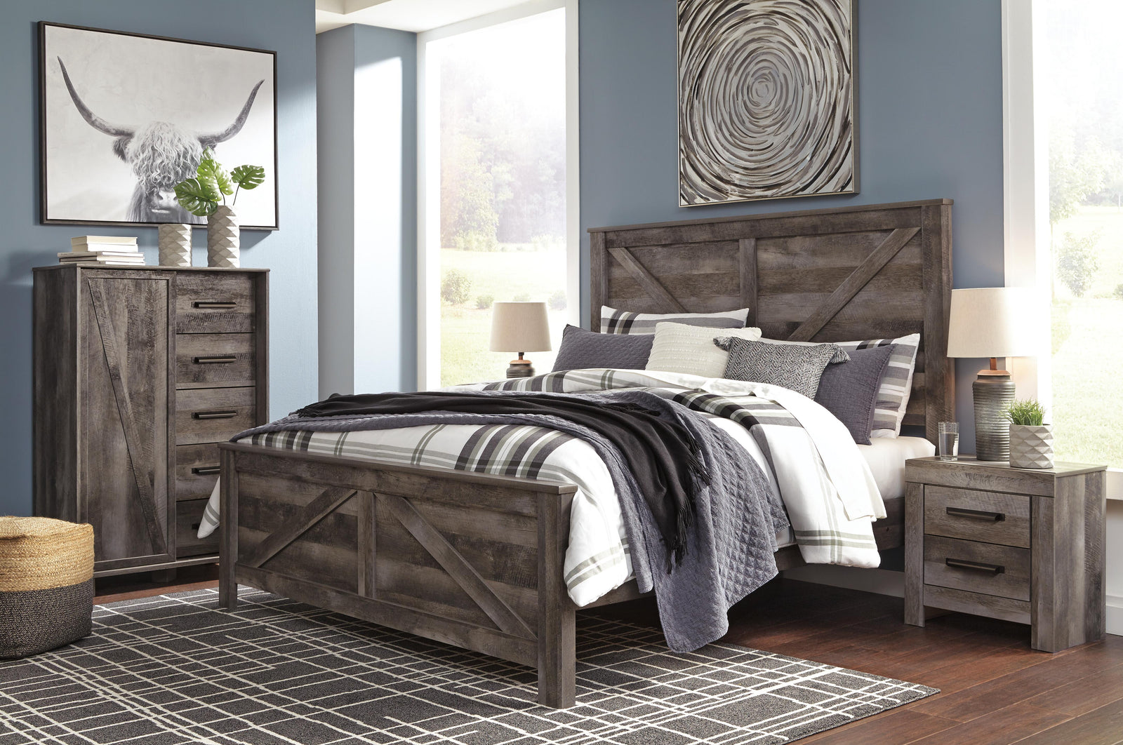 Wynnlow Crossbuck Panel Bed - Gray  (B440-SI) - Image 7