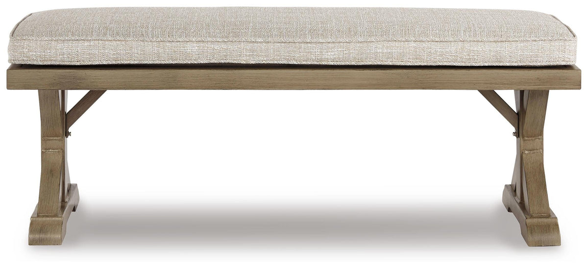 Beachcroft 4-Piece Outdoor Sectional, 2 Arm Chairs, Lounge Chair and Bench (P791-SI) - Image 2