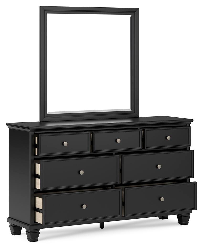 Lanolee Panel Bed, Dresser and Mirror - Black  (B687-SI) - Image 4