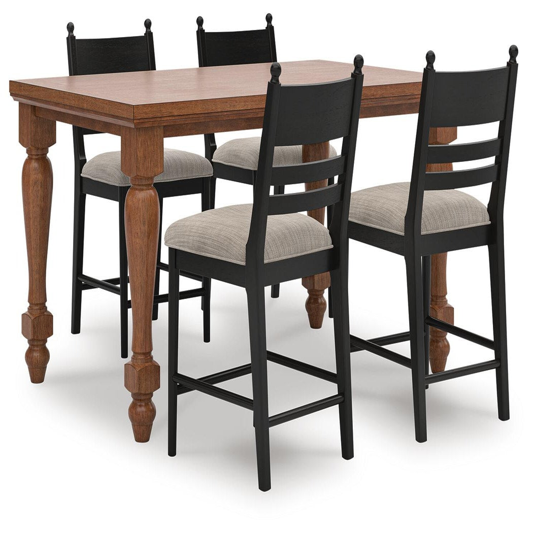 Greddinton Counter Height Dining Table and 4 Barstools (PCD824-SI)