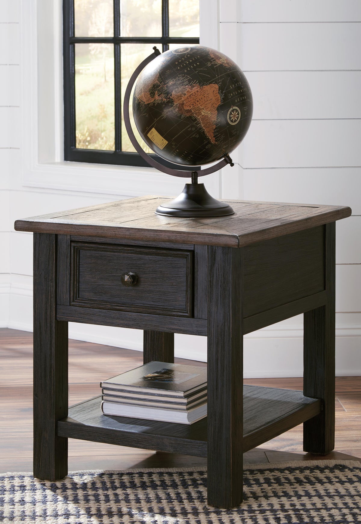 Tyler Creek Coffee Table and 2 End Tables with Console - Grayish Brown/Black  (T736-SI) - Image 23