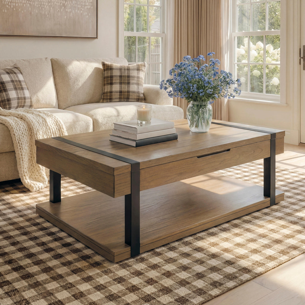 Jorannti Lift-Top Coffee Table - Medium Brown  (T631-SI) - Image 5