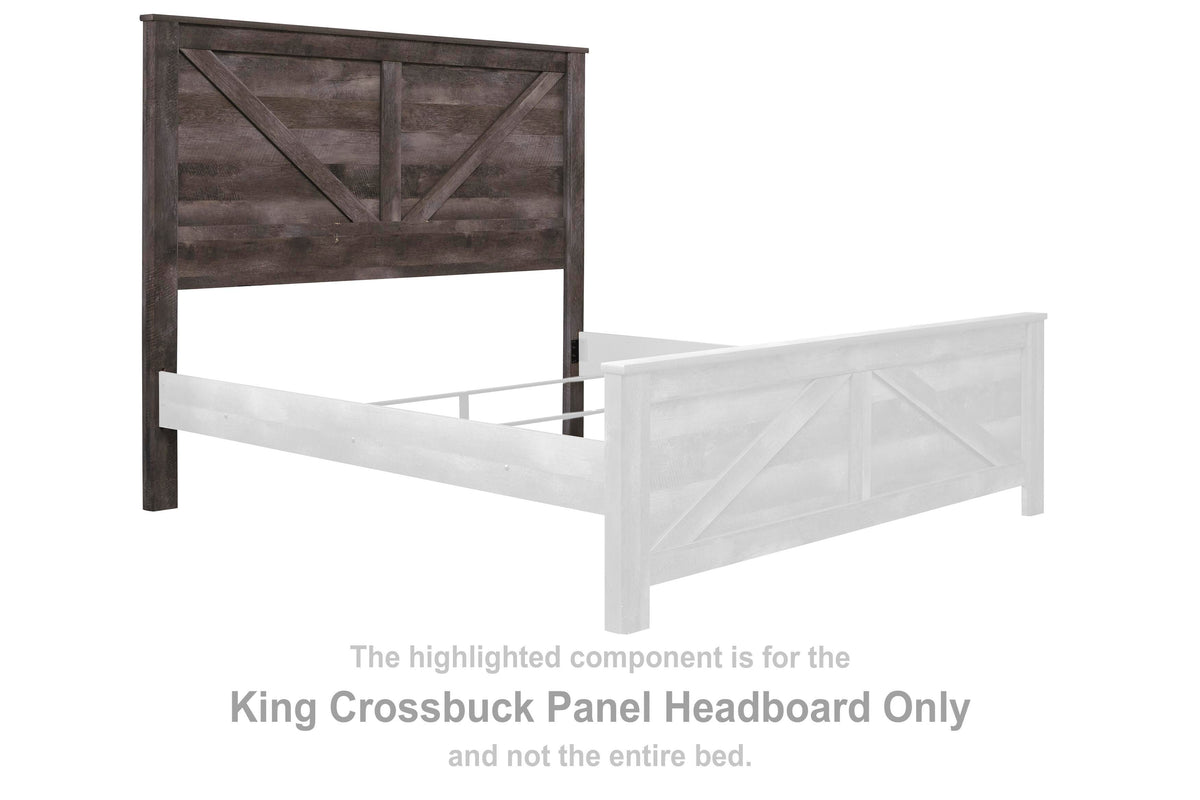 Wynnlow Crossbuck Panel Headboard - Gray  (B440-SI)