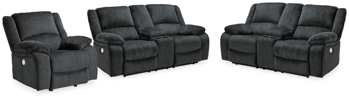 Draycoll 2 Power Reclining Loveseats and Recliner (76504-SI) - Image 2