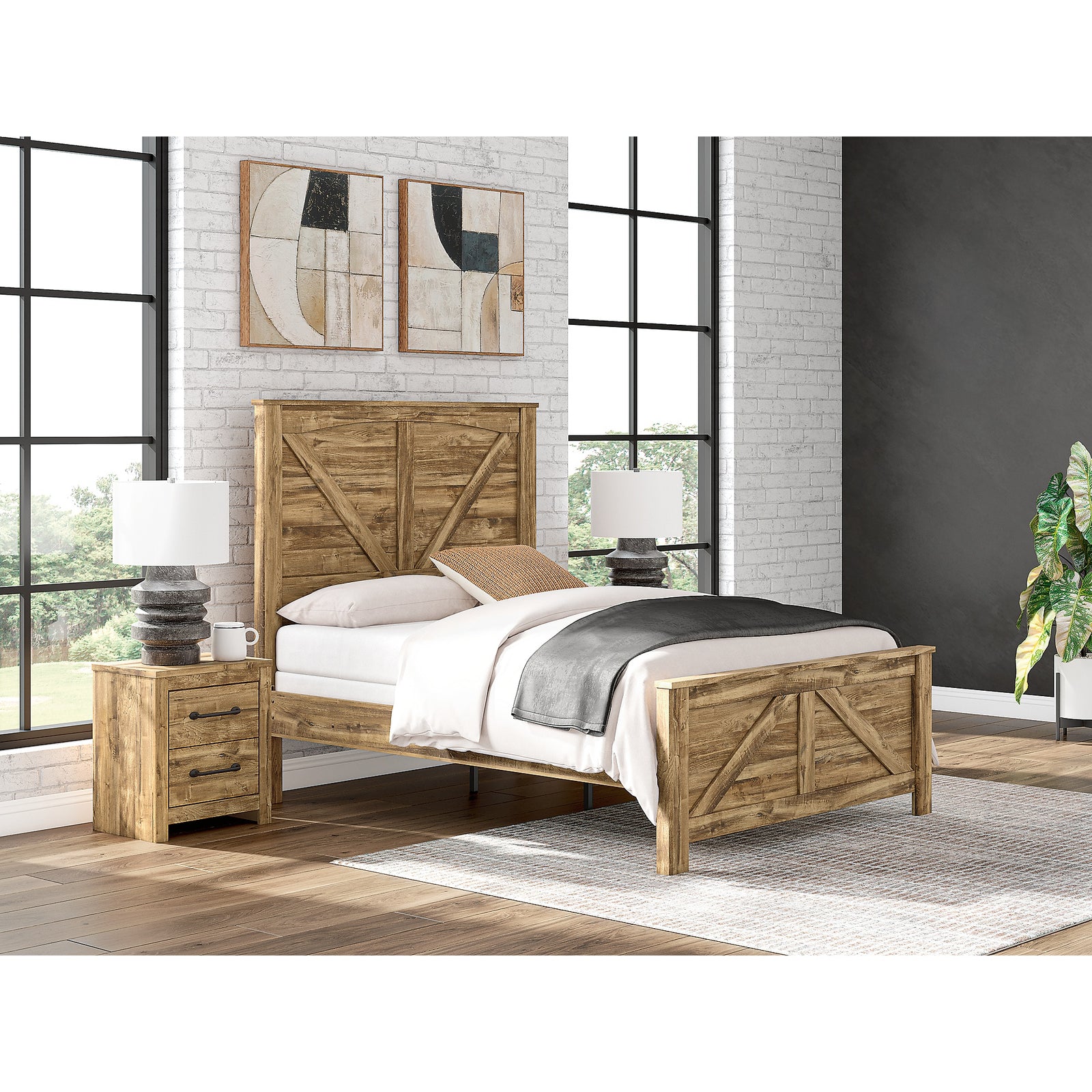 Maystonna Queen Crossbuck Panel Bed (PCB1580-SI) - Image 8