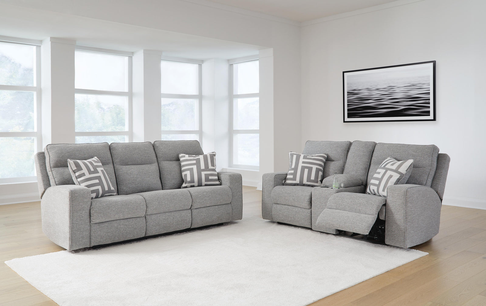 Biscoe Power Reclining Sofa and Loveseat (90503-SI) - Image 2