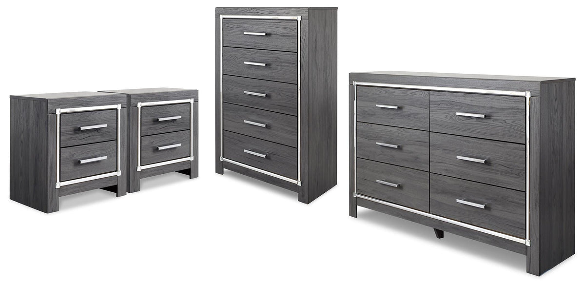 Lodanna Dresser, Chest and Nightstand (B214-SI)