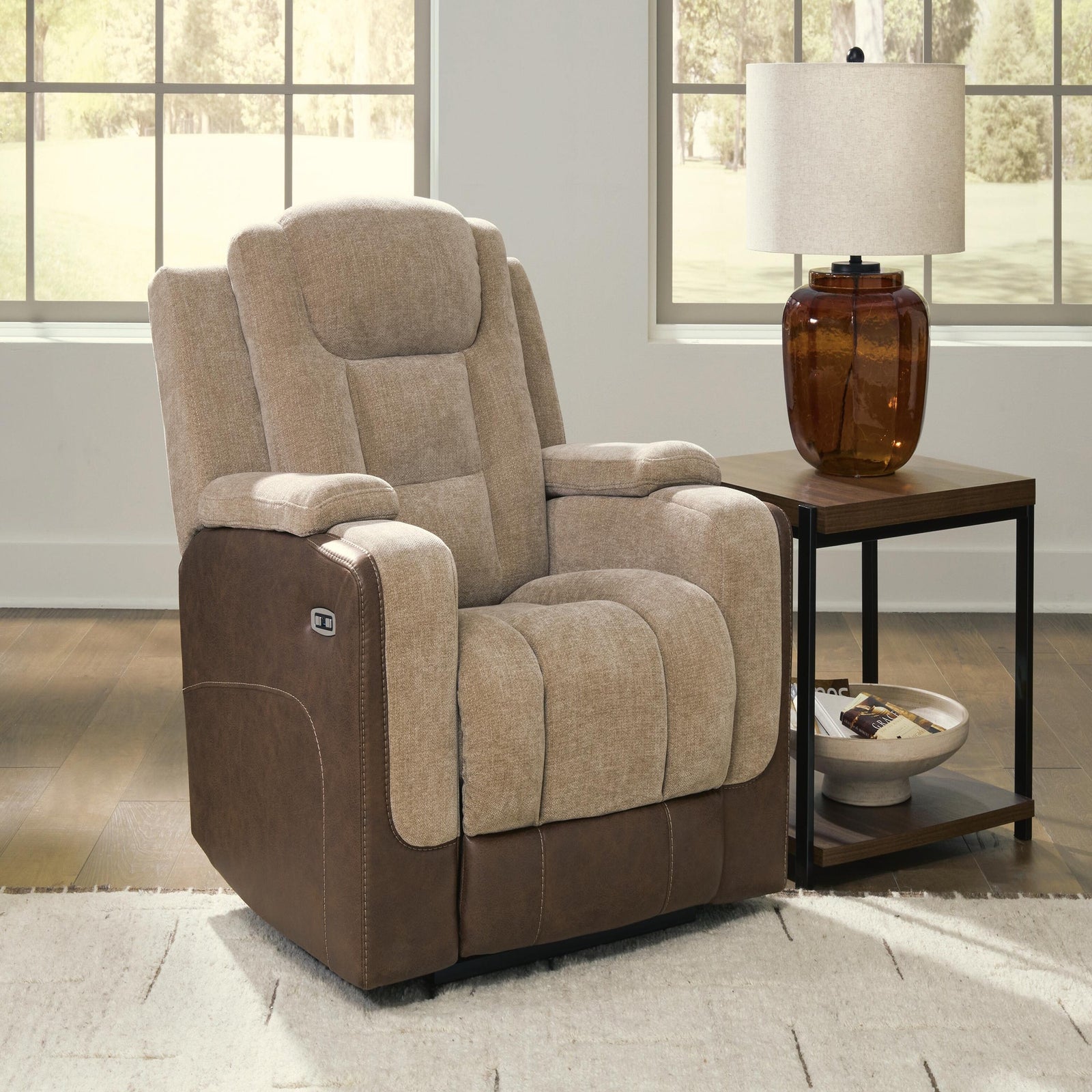 Mixed Motion Power Reclining Loveseat with Console (PC83504-SI) - Image 2