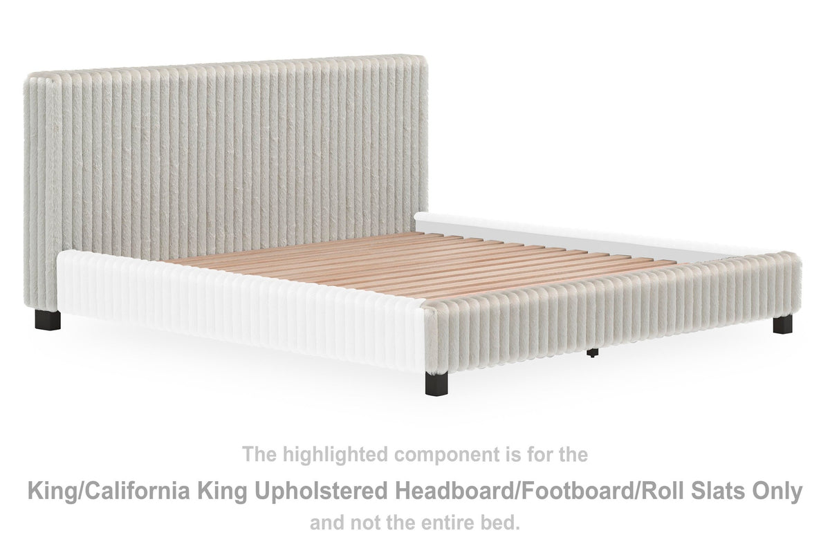 Zuraleus King/California King Upholstered Headboard/Footboard/Roll Slats (PCB3381-SI) - Image 47