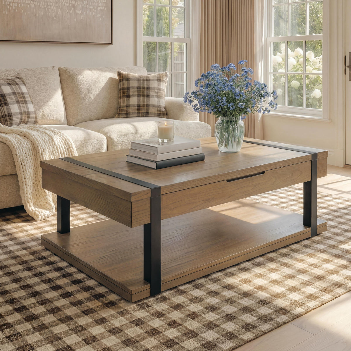 Jorannti Lift-Top Coffee Table - Medium Brown  (T631-SI) - Image 6