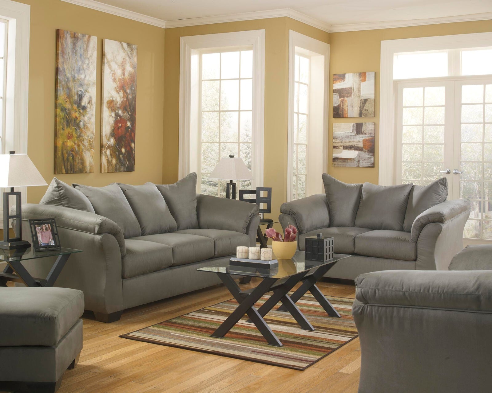 Darcy Sofa, Loveseat, Chair and Ottoman (75005-SI) - Image 6