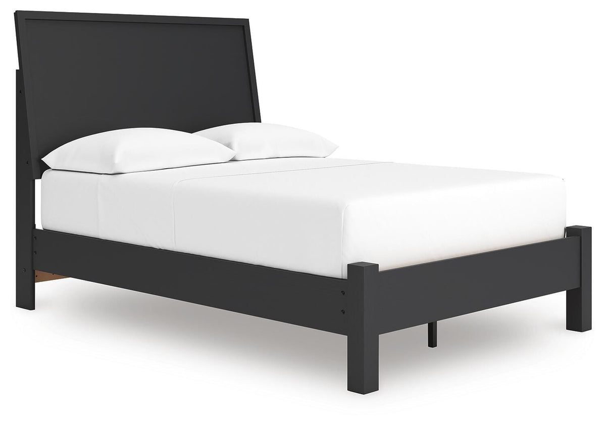Danziar Panel Bed (Youth) - Black  (B1013-SI)