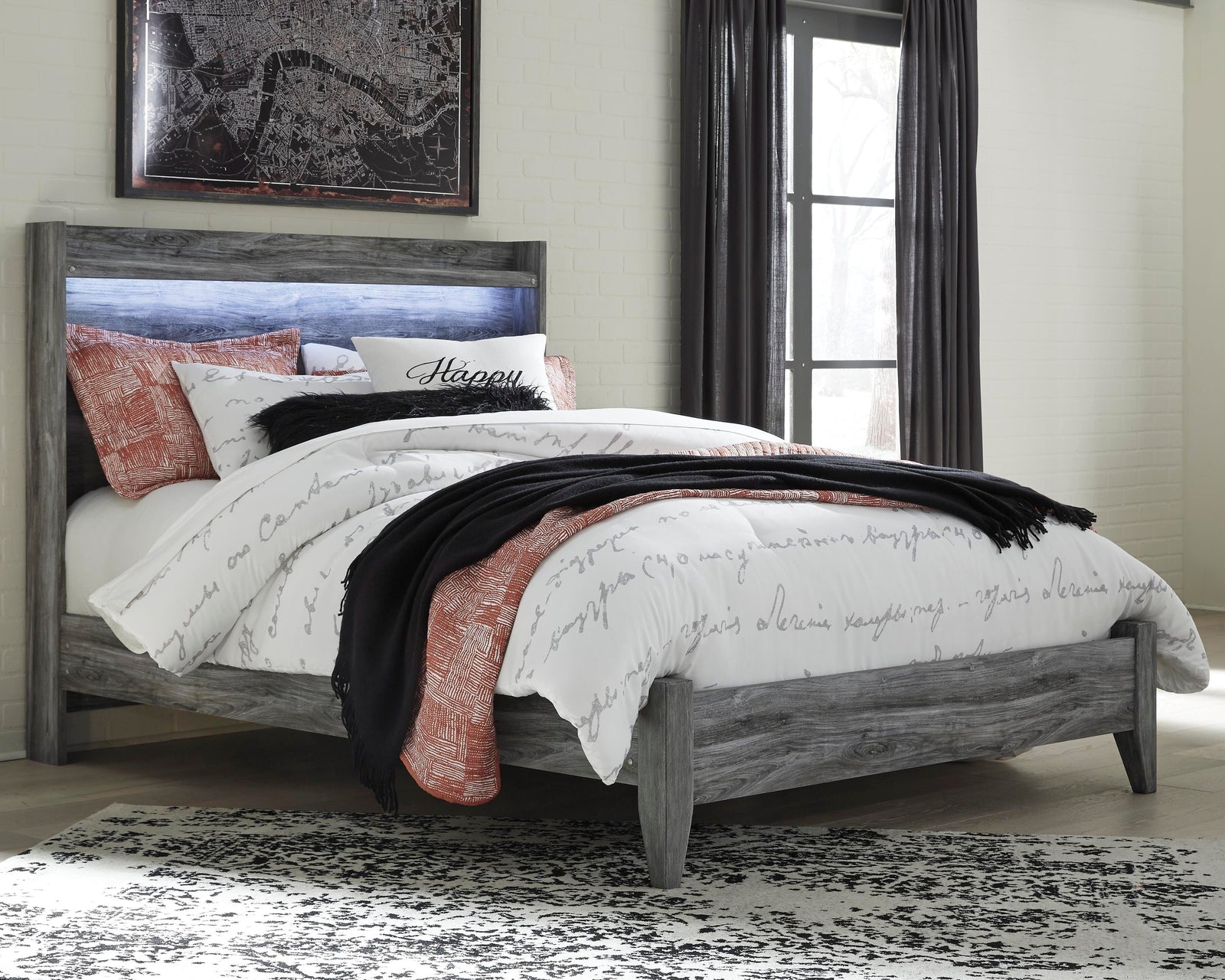 Baystorm Panel Bed, Dresser, Mirror and Nightstand - Gray  (B221-SI) - Image 5