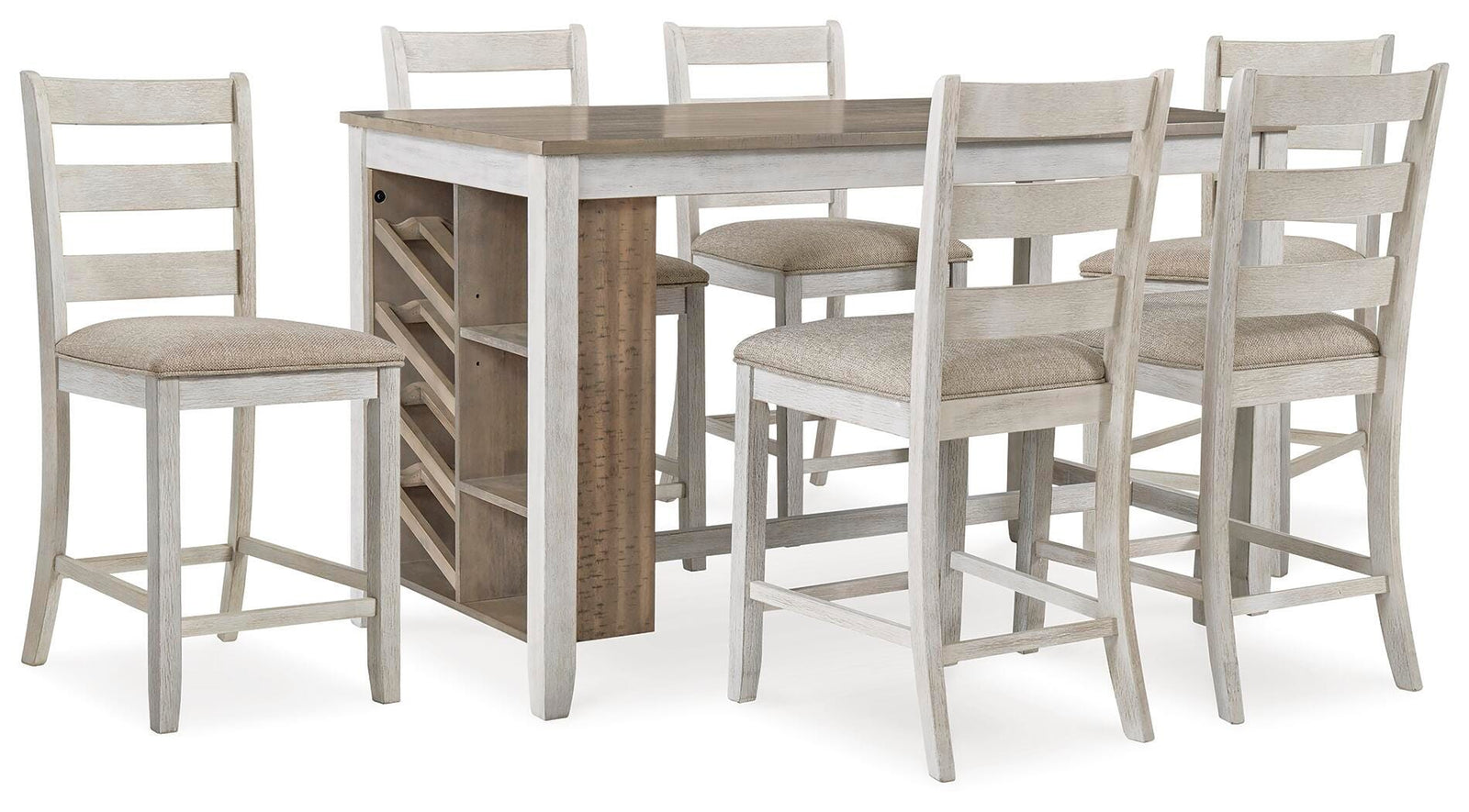 Skempton Counter Height Dining Table and 6 Barstools (D394-SI)