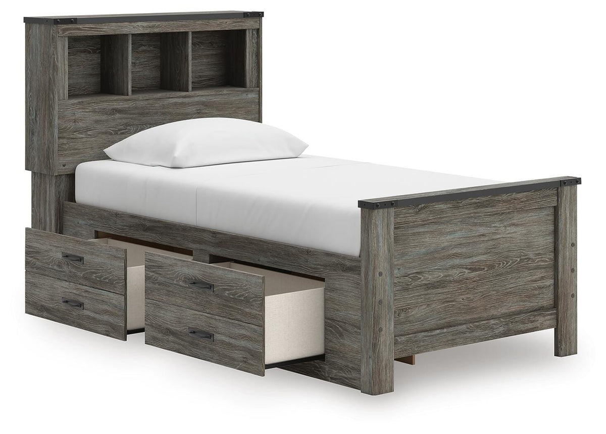 Frandern Bookcase Bed with Storage, Dresser and Mirror (B4480-SI) - Image 11