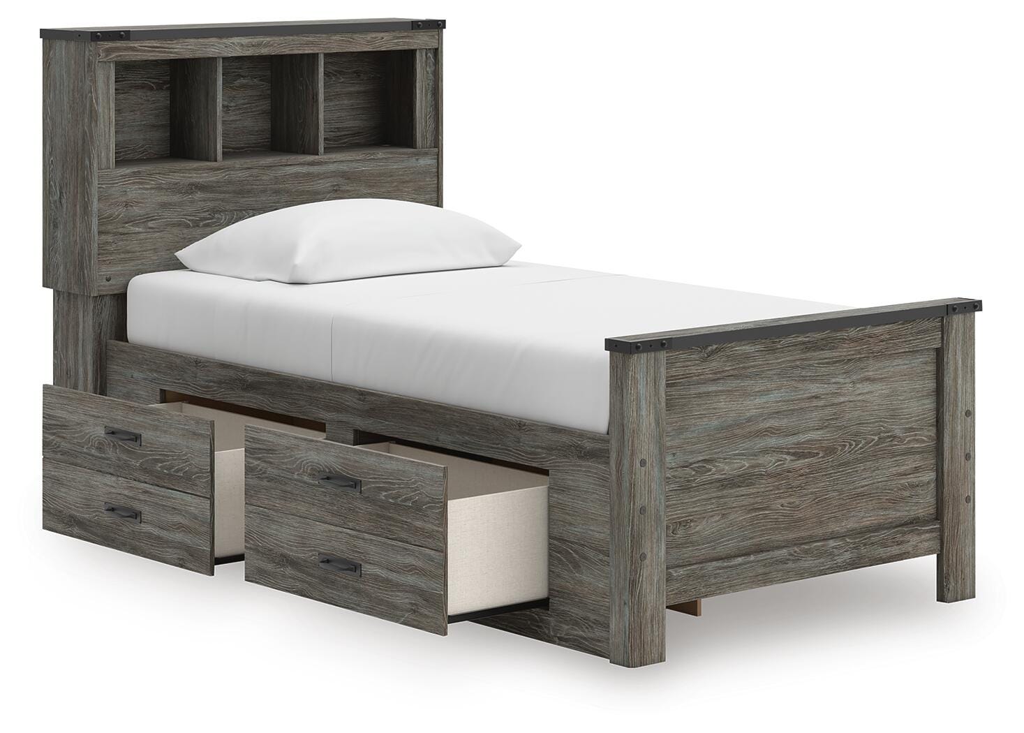 Frandern Bookcase Bed with Storage, Dresser and Mirror (B4480-SI) - Image 11