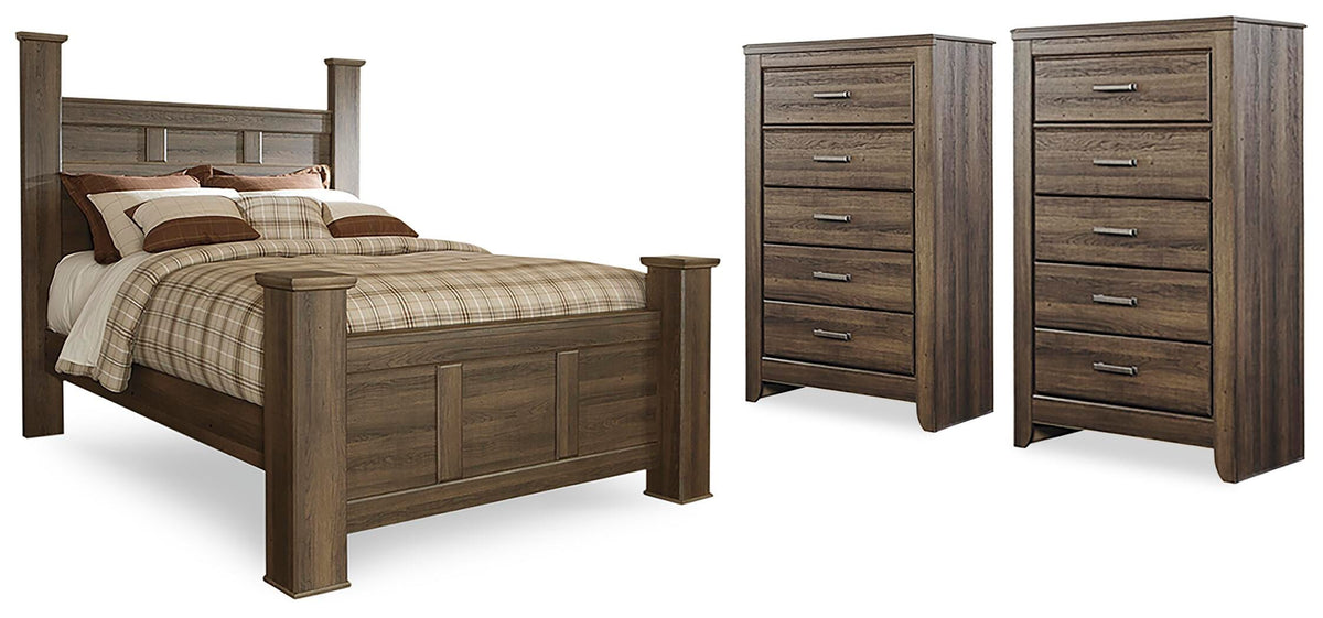 Juararo Poster Bed and 2 Chests - Dark Brown  (B251-SI) - Image 2