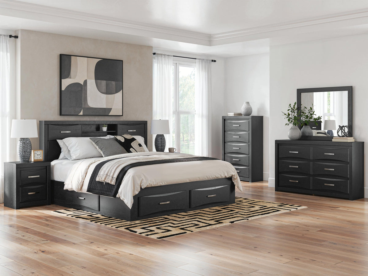 Stabotta King Bookcase Bed with Storage (PCB1755-SI) - Image 10