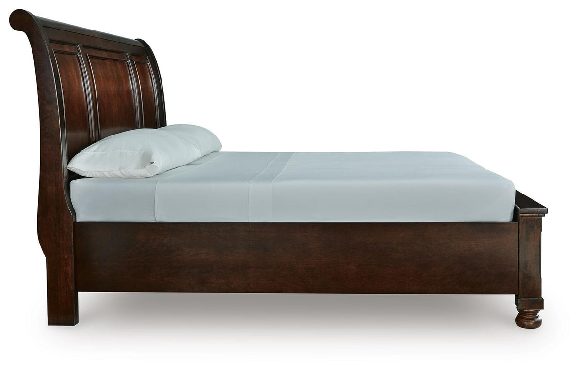 Porter Sleigh Storage Bed - Rustic Brown  (B697-SI) - Image 5