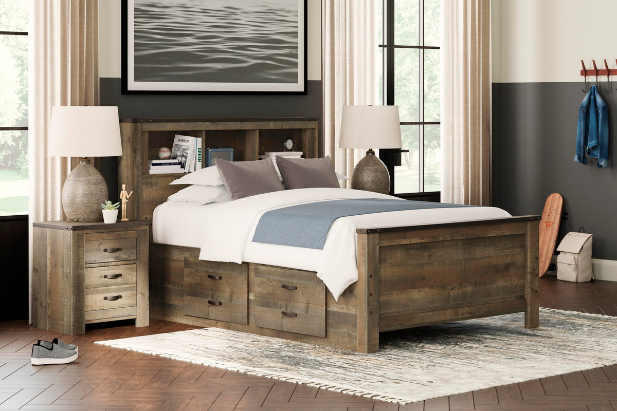 Trinell Bookcase Bed with 2 Storage Drawers (Youth) - Brown  (B446-SI) - Image 3