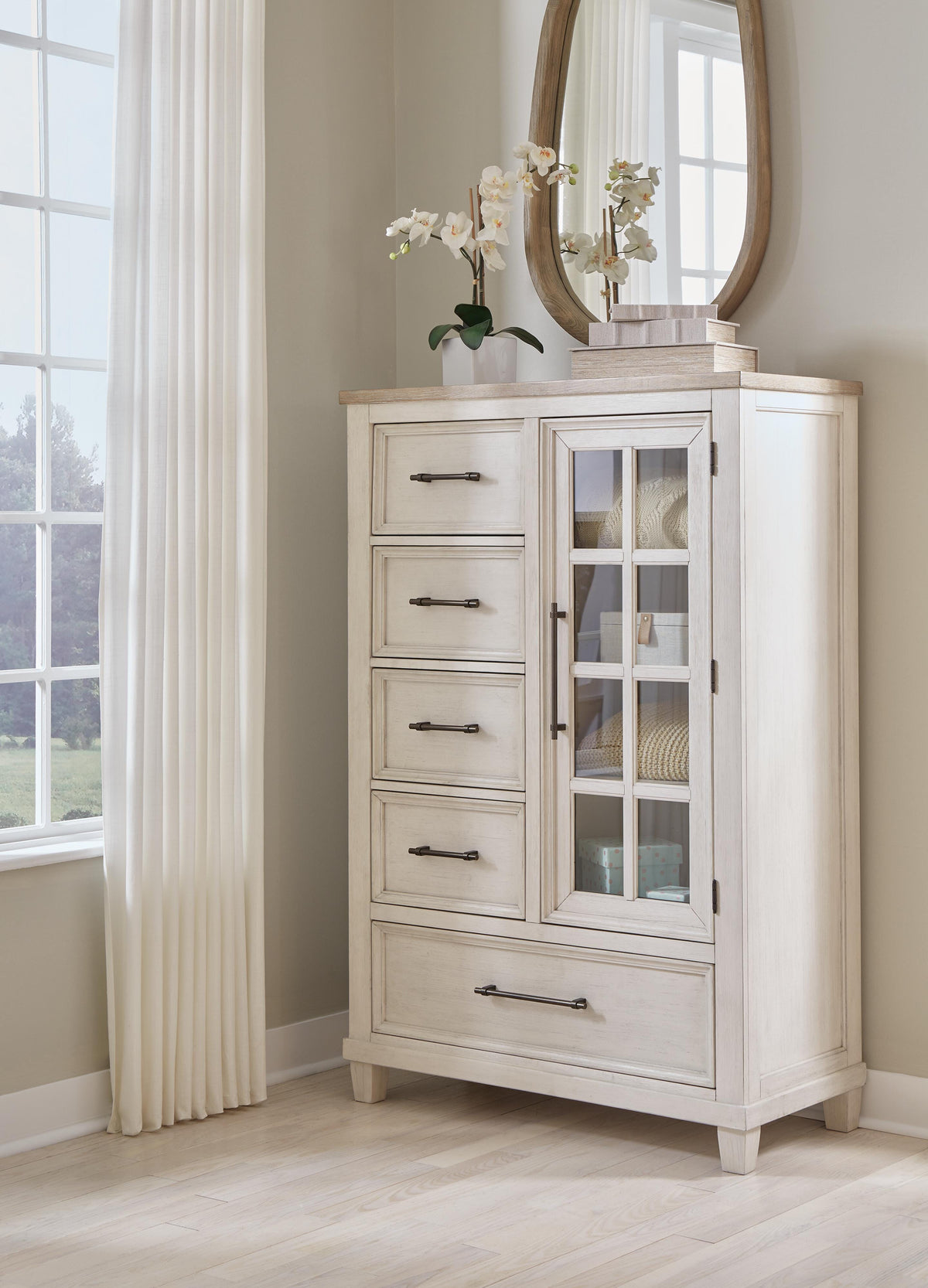 Shaybrock Door Chest - Antique White/Brown  (B683-SI) - Image 5