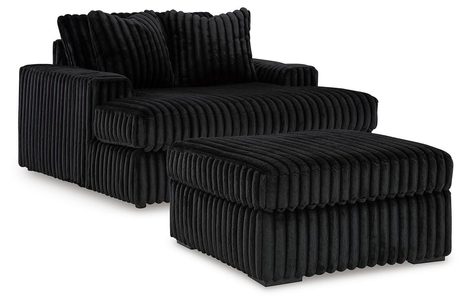 Midnight-Madness Oversized Chaise and Oversized Accent Ottoman (98103-SI)