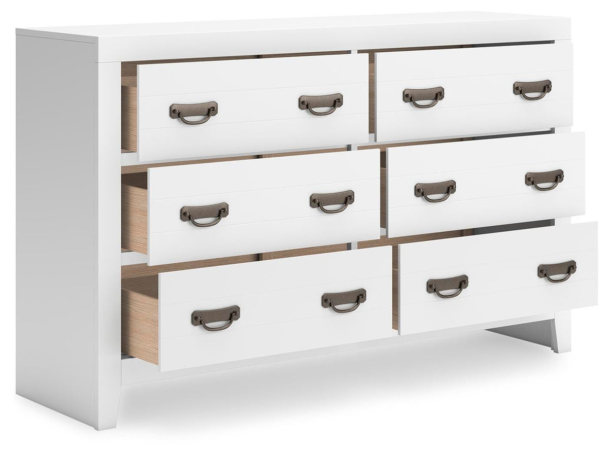 Binterglen Panel Bed, Dresser and Nightstand - White  (B427-SI) - Image 4