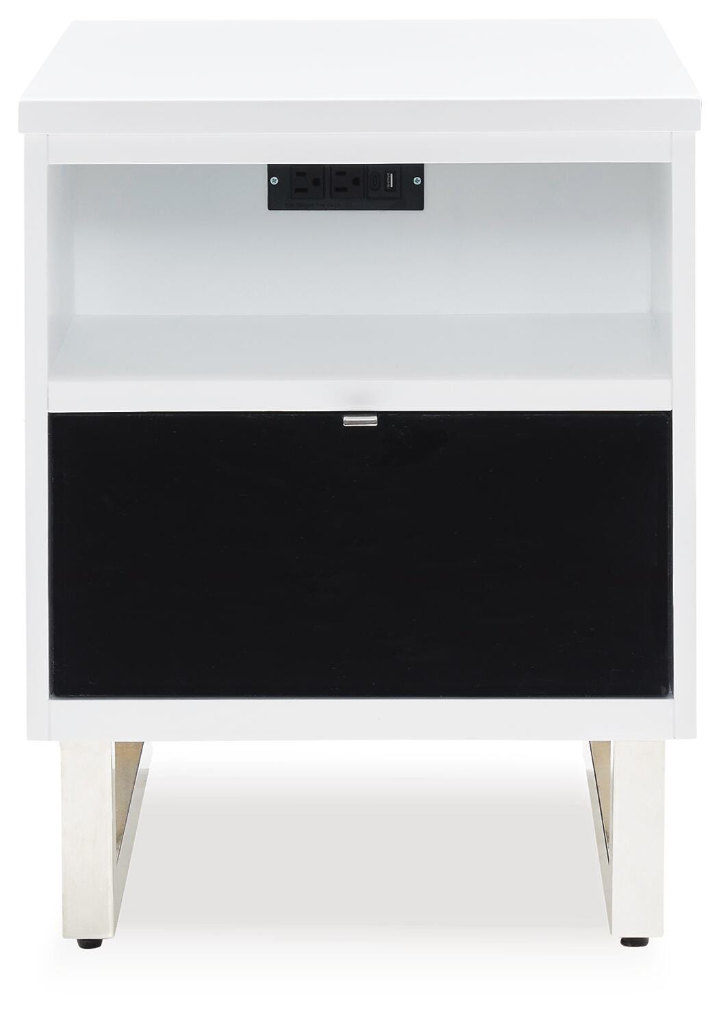 Gardoni Chairside End Table - White/Black  (T756-SI) - Image 3