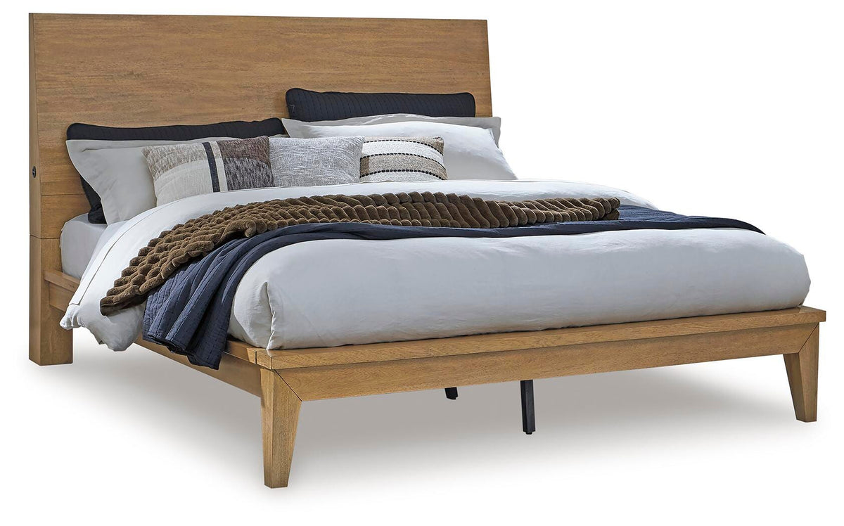 Sherbana Panel Bed - Light Brown  (B833-SI) - Image 3