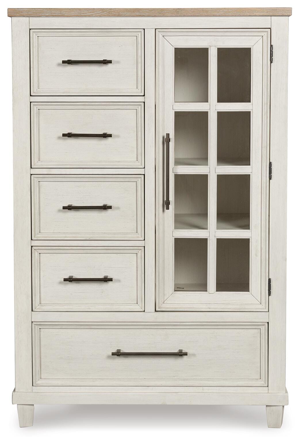 Shaybrock Door Chest - Antique White/Brown  (B683-SI)