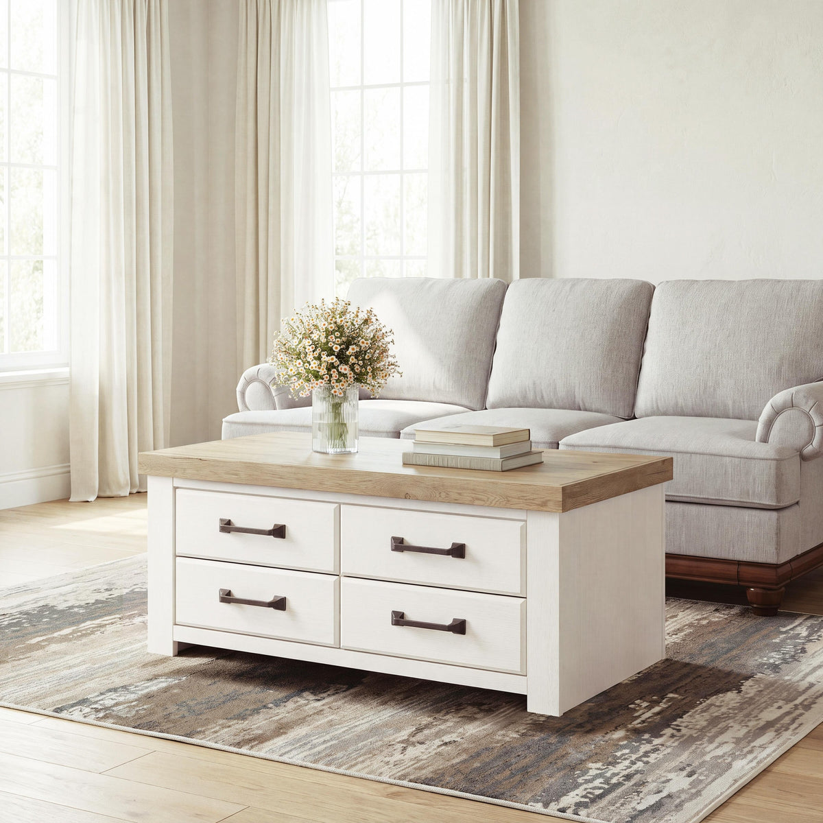 Savonport Coffee Table - White/Brown  (T4615-SI) - Image 6