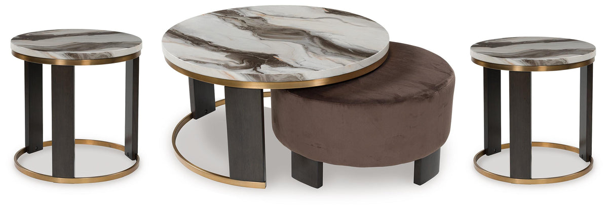 Jazmore Coffee Table and 2 Ends - Multi  (T671-SI)