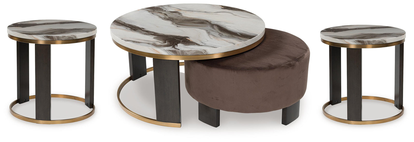 Jazmore Coffee Table and 2 Ends - Multi  (T671-SI)
