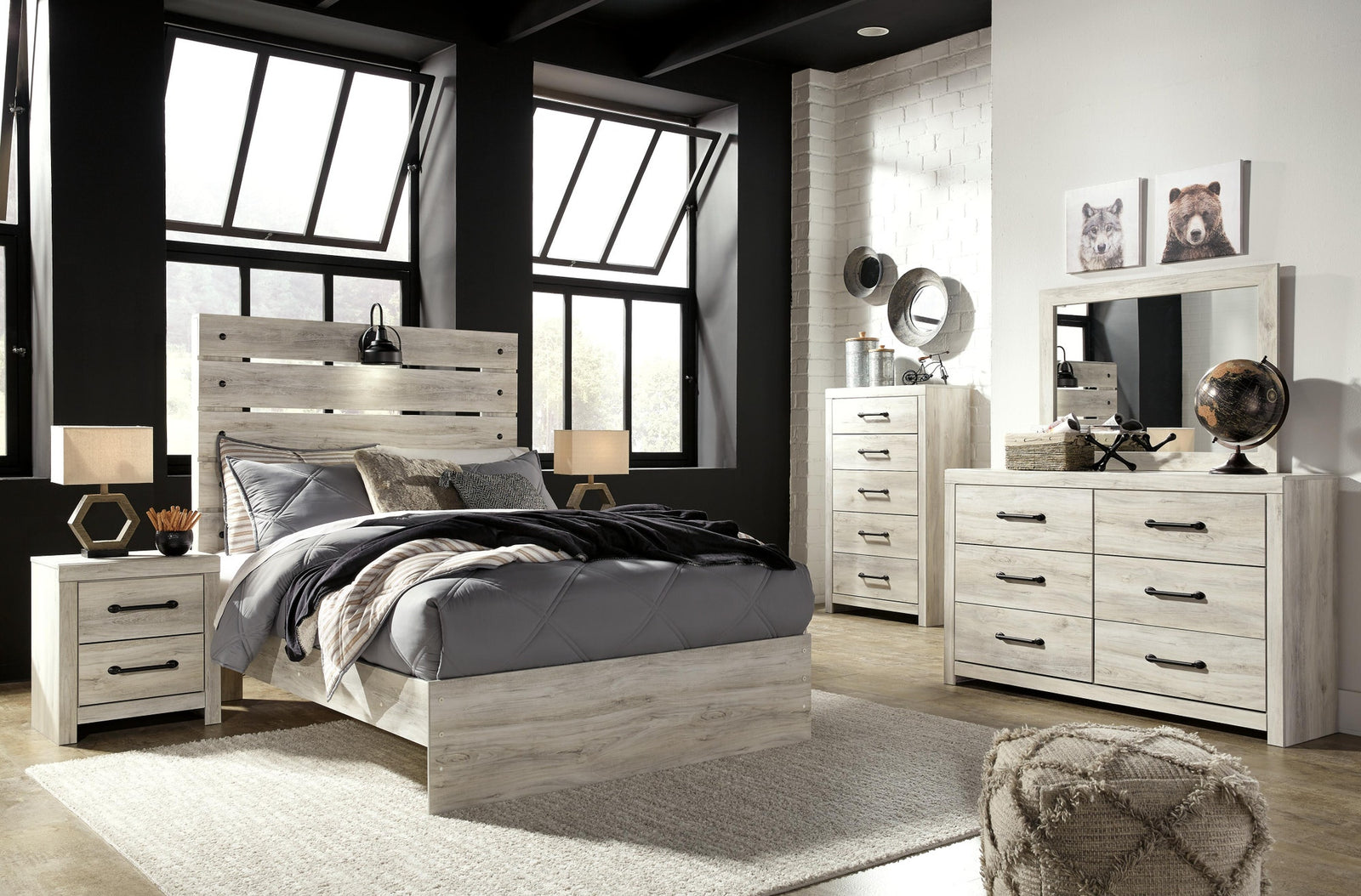 Cambeck Panel Bed (Youth) - Whitewash  (B192-SI) - Image 6