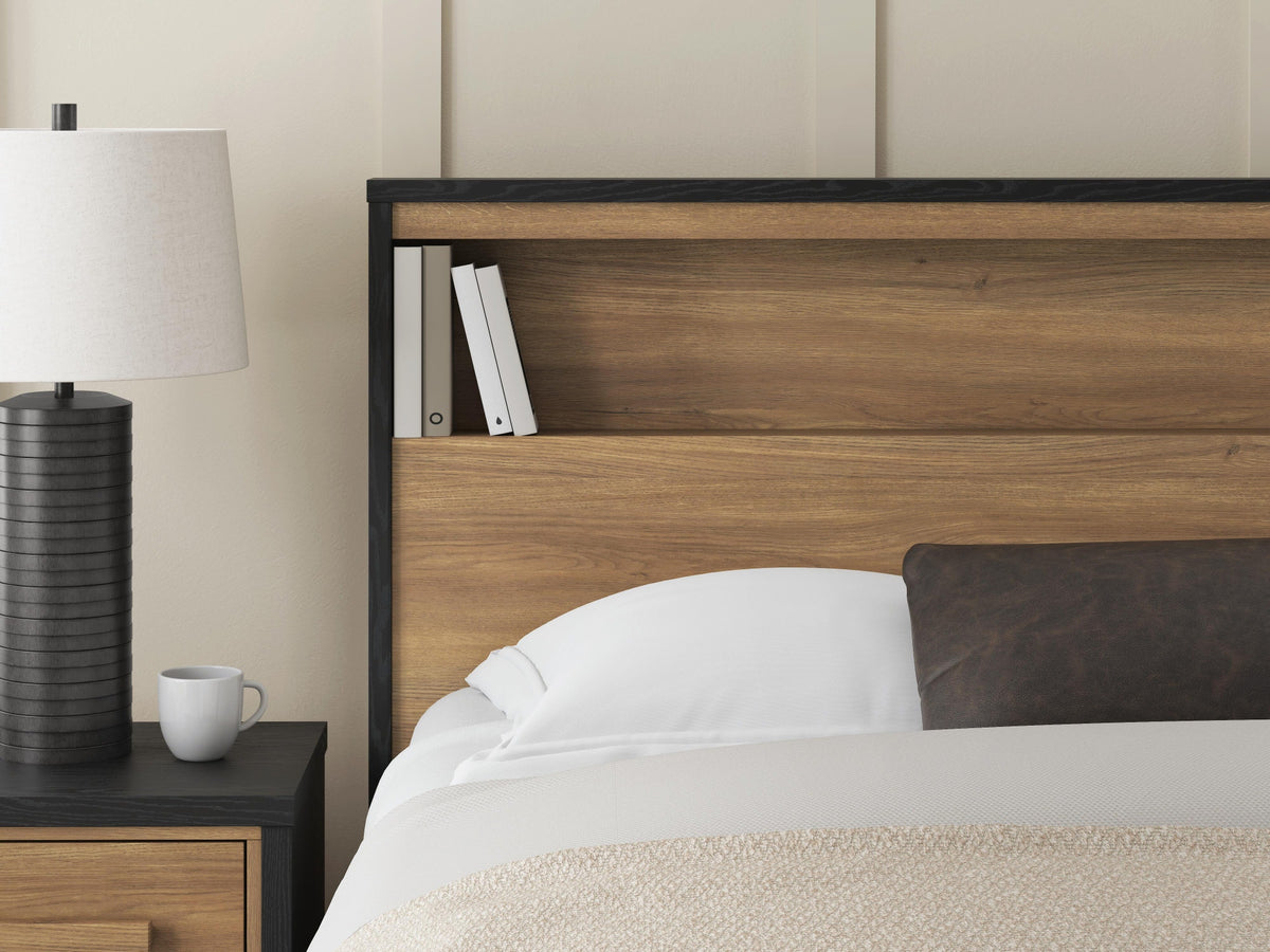 Kozmour Bookcase Complete Bed Frame - Black/Brown  (EB1460-SI) - Image 19